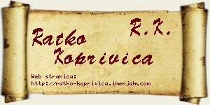 Ratko Koprivica vizit kartica